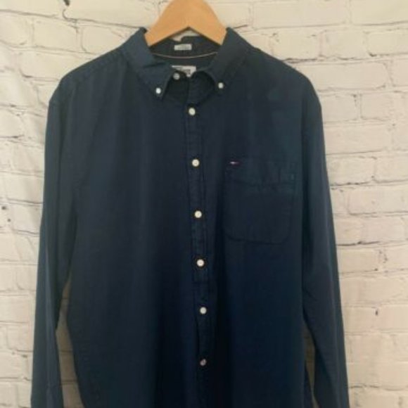 NEW Men's Tommy Hilfiger Denim Button Down Shirt Size XL Slim Fit - Picture 3 of 4